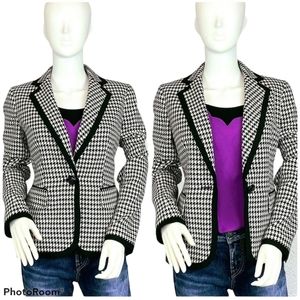Black and White Houndstooth Blazer